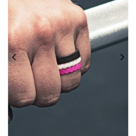 Qalo womens silicone stackable chevron amethyst ring size 6 - Picture 7 of 10